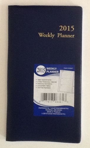 2015 Pocket or Purse Size Weekly Planner NAVY BLUE COVER NEW