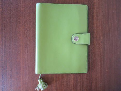 Classic Size GREEN Genuine Leather FRANKLIN COVEY Wire Bound COMPASS Planner