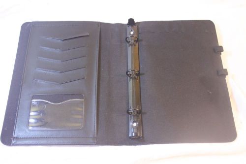 AT-A-GLANCE Planner 3 Ring Binder - BLACK - Half Size - Open -  Faux Leather