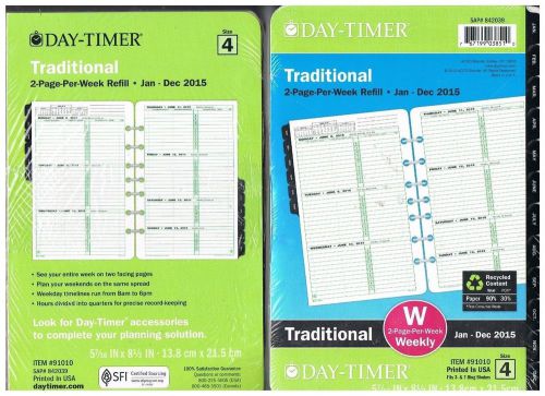 Day-Timer Traditional 2 page per Week Jan -Dec 2015 5 7/16&#034; x 8 1/2&#034; #91010/8510