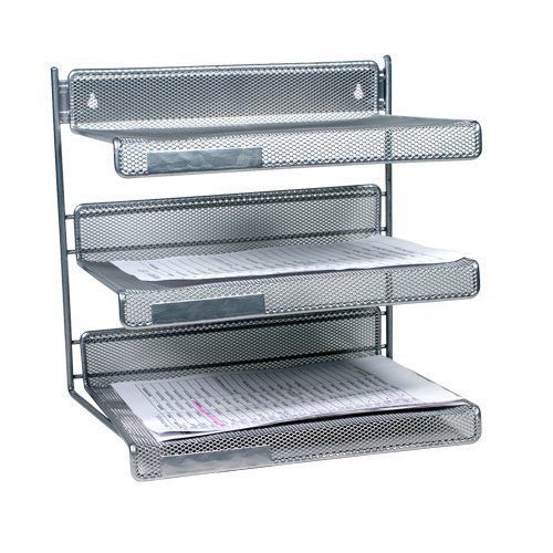Design ideas three tiered desk shelf  silver for sale