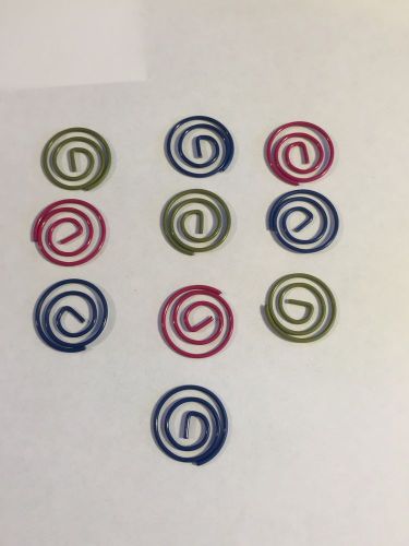 Designer Paperclips, Decorative Circle Spirals 10p  Medium Round Paper Clips
