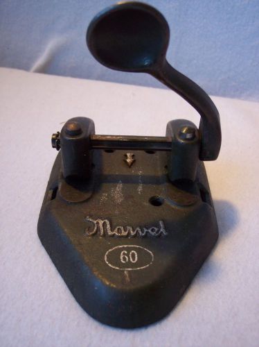Vintage marvel 60 two hole paper punch dark green office supply for sale