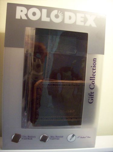 Rolodex Business Card Book, Case and Pen Gift Collection (Brown): New in Package