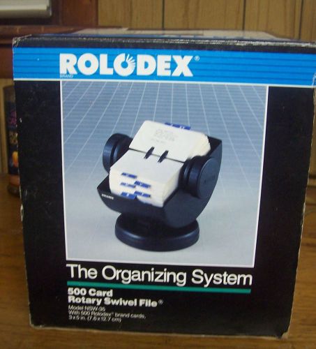 ROLODEX ORGANIZING SYSTEM 500 CARD ROTARY SWIVEL INDEX RECIPE FILE NIB NSW 35C