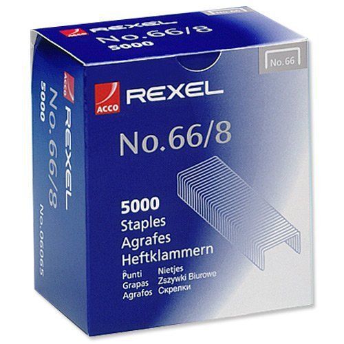 Bnib rexel acco no.66/8mm staples (5000 box) giant r06065 galvanised steel wire for sale