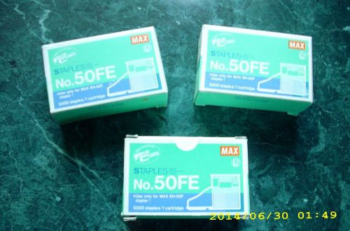 Lot of 3 Stapler cartridges MAX NO. 50FE (15.000 staples total) MAX EH-50F NEW