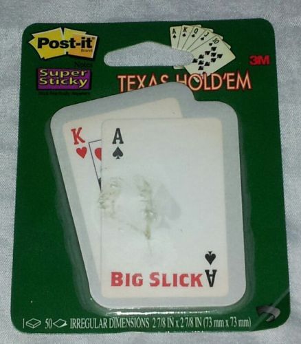 NEW! 2005 3M TEXAS HOLD&#039;EM SUPER STICKY POST-IT NOTES BIG SLICK MADE IN USA