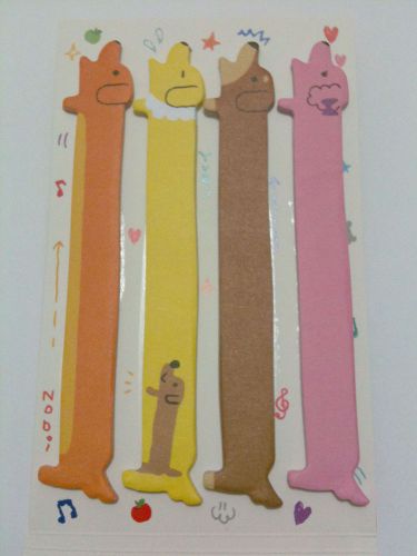 Total 1 set Cute Dog Shape Long Sticky Marker /Sticky Note pad for DIY Book Mark