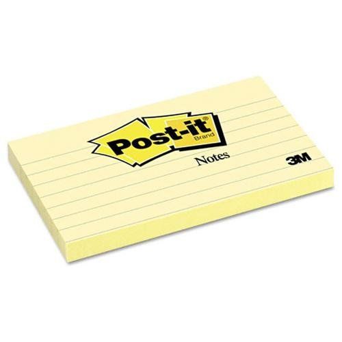 3m 635YW Original Notes, 3 X 5, Lined, Canary Yellow, 12 100-sheet Pads/pack