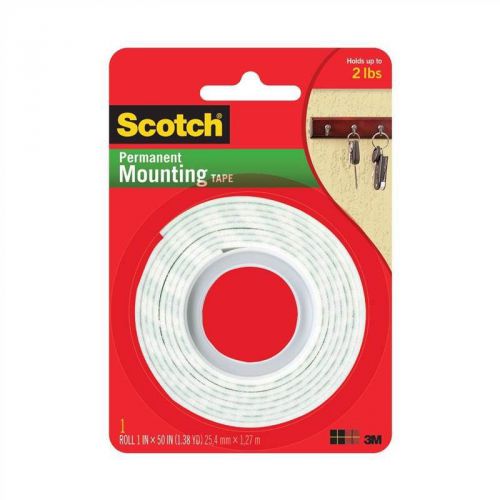 New 3m scotch heavy duty mounting tape 1&#034; by 50&#034; 114/dc free shipping for sale