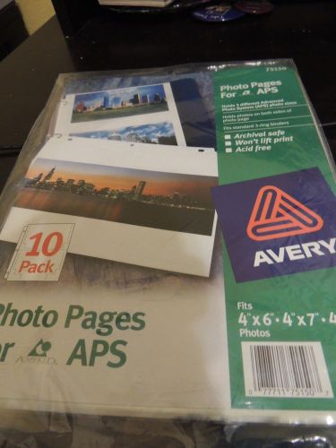 Avery Photo Pages 75150 Unopened 10 Pack holds 3 sizes