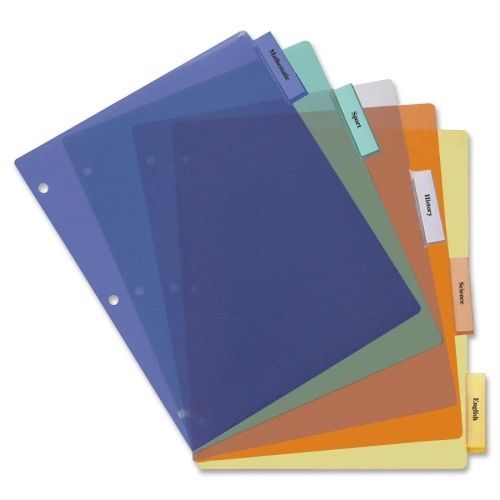 Business source poly index divider - 8.5&#034;x11&#034; - 5/set - multicolor - bsn32368 for sale