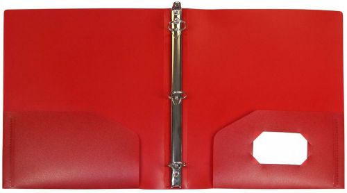 1.5 poly binder with pockets red heavy duty plastic struction for sale