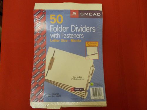 Pk of 50 Smead Folder Dividers w/Fasteners UPC 35600