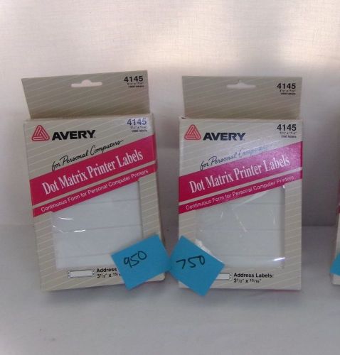 Avery 4145 Dot Matrix Printer Self Adhesive Address Labels 2 Packs Approx 1700