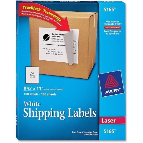 Avery Easy Peel Mailing Label -8.5&#034;Wx 11&#034;L -100/Box -Laser, Inkjet -White