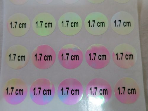 200 Hologram Pink Laser Round Personalized Waterproof Name Stickers Labels 1.8cm