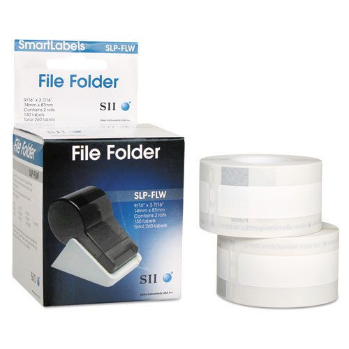 Self-Adhesive Folder Labels, 9/16 x 3-7/16, White, 260/Box