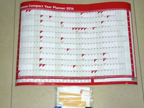 Sasco Compact Year Planner 2015 for workstations and limited spaces with kit