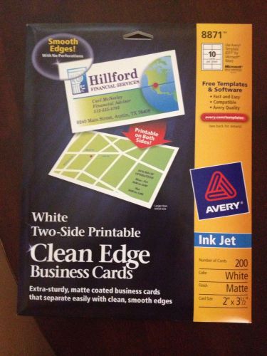 Avery 8871 White Two-Side Printable Clean Edge Business Cards-New