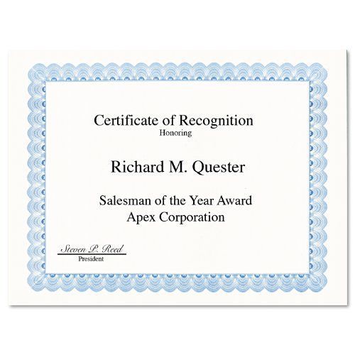 Geographics conventional blue certificate - 11&#034; x 8.5&#034; - inkjet, laser (20008) for sale
