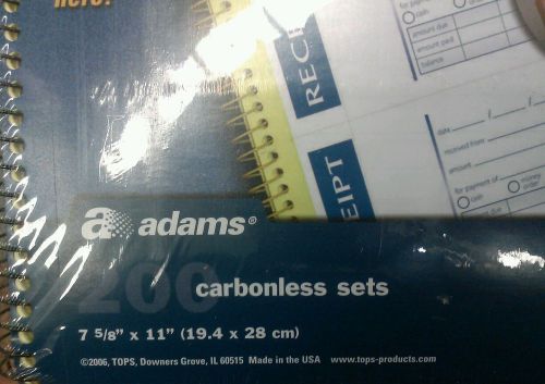 Receipt Book Write &#039;N Stick 200 Carbonless Sets Bill Adams Self Stick - ON SALE