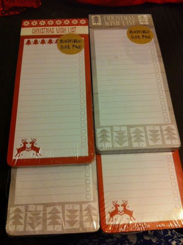 Lot Of Four 4 Christmas Wish List Magnetic Memo Pad Large