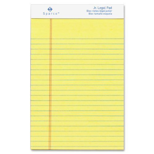 Sparco Junior Legal-ruled Canary Writing Pads - 50 Sheet - 16 Lb - (spr2058)