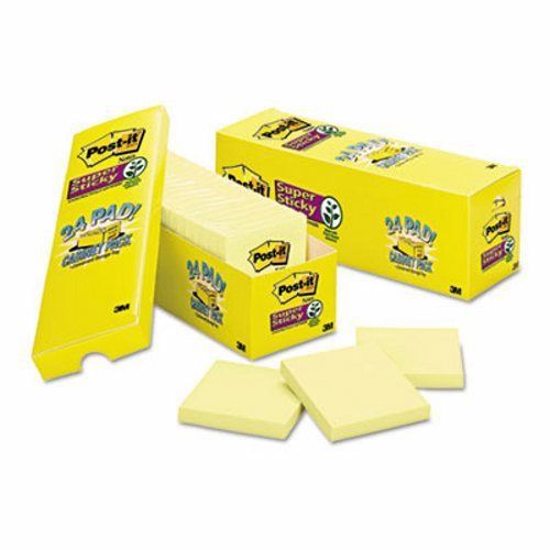 Post-it Super Sticky Notes, 3 x 3,  Yellow, 24-90 Sheet Pads/Pack (MMM65424SSCP)