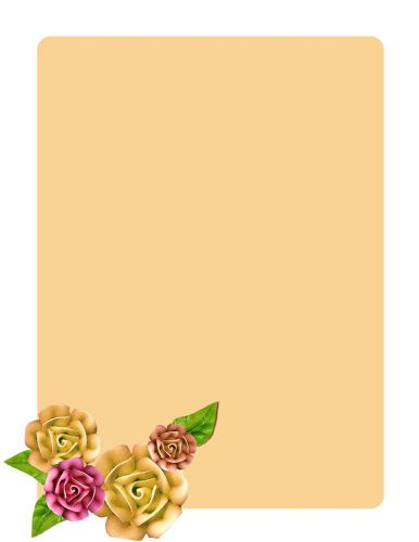 10 SHEETS GOLD &amp; PINK ROSES PAPER For Printers, Craft Projects, Invitations