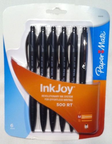 PaperMate InkJoy 500 RT - Black Ink - 6 / Pack 1818102