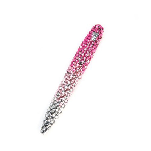Pink fade crystal rhinestone gemstone roller ball pen for sale