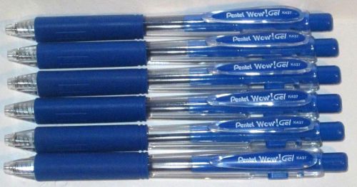 3 Pentel Wow! Blue Gel Ink - K437 GEL Pens