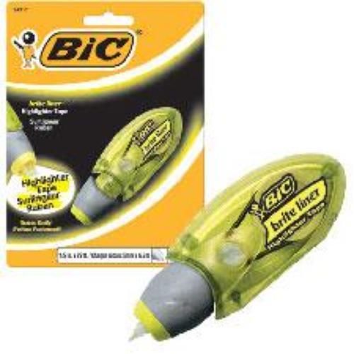 Bic brite liner highlighter tape dispenser yellow for sale