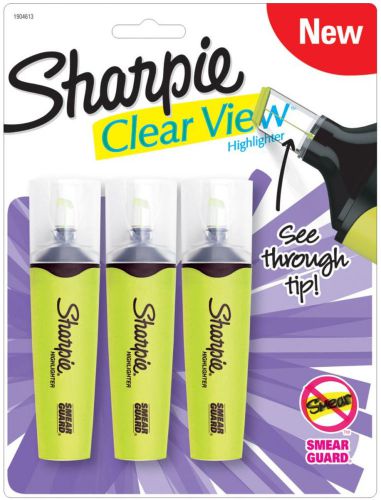 Sharpie Clear View Highlighters Fluorescent Yellow See Through Blade Style Tip