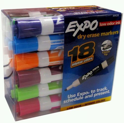 Expo dry erase markers (18 pack) low odor ink multi-colors for sale
