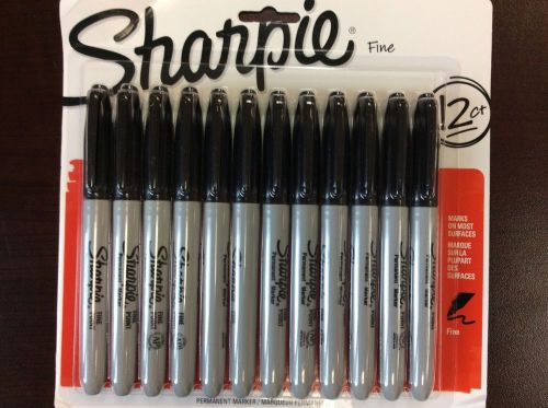 Dozen 12 Black Sharpie Markers