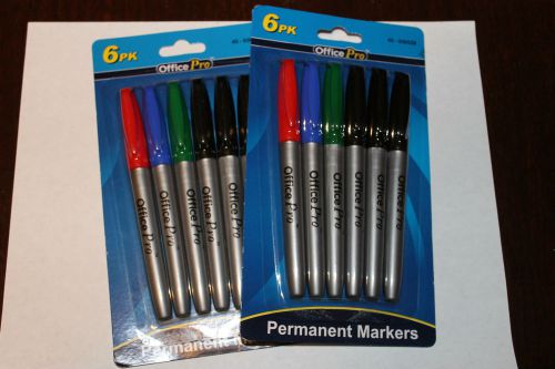 Sharpie office pro Grip Permanent Markers, Fine Point, Ass 4 Colors, Pack of 6