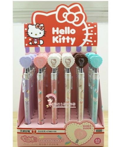 6pcs Lot Hello Kitty Cookie Cute Kawaii Fun 0.7mm Mechanical Click Pencils Cat