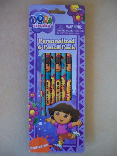 Nickelodeon Dora The Explorer Pk Of 6 Decorated Pencils, Ages 4+, NEW IN PACKAGE
