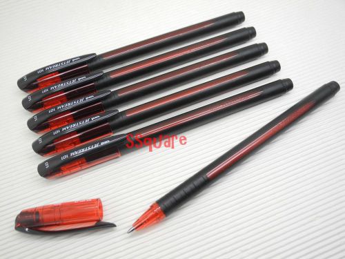 6 x Uni-Ball Jetstream SX-101 1.0mm Quick Drying Super Ink Rollerball Pens, Red