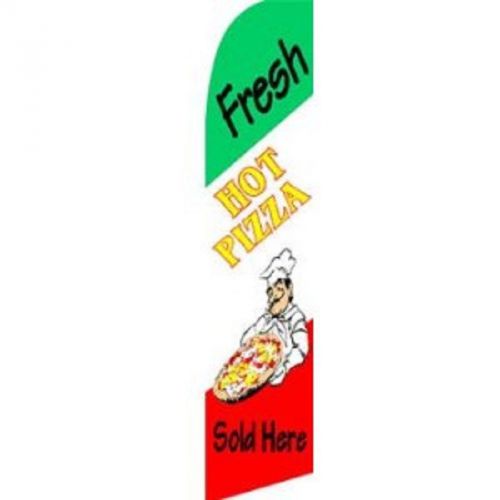 FRESH HOT PIZZA TALL BOW SWOOPER BANNER 15&#039; FOOT FLAG