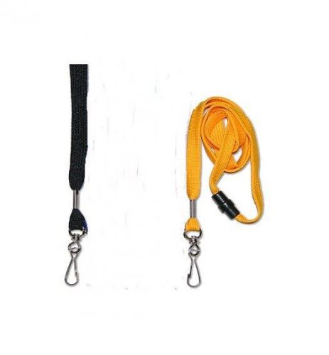 Lot 10 flat neck lanyards ~ breakaway clasp super sale on black or orange straps for sale