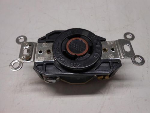 Nos leviton 2360 20amp 125/250v locking receptacle black nema l10-20r -18k4 for sale