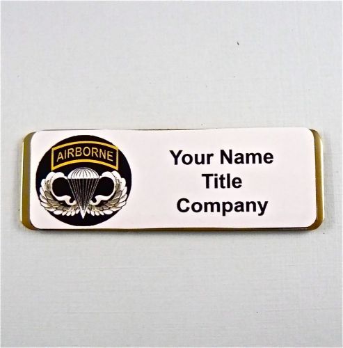 AIRBORNE PERSONALIZED MAGNETIC ID NAME BADGE,NURSE,DR,MEDIC,MILITARY
