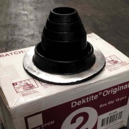 No 2 BLACK EPDM Pipe Flashing Boot by Dektite for Metal Roofing