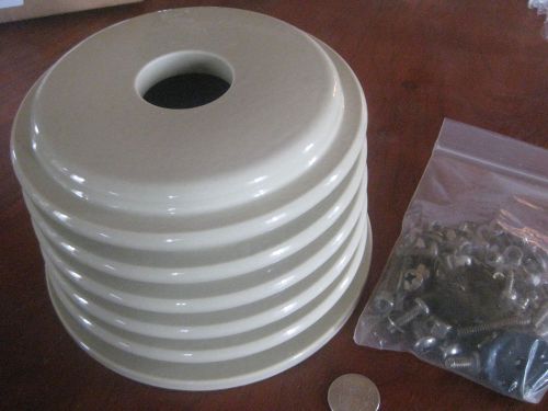 3 pieces High Voltage Bowl Insulator ceramic w/ kit electrical  New