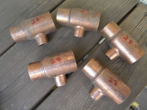 Lot of 5 pc 1 1/2&#034;  x  1 1/4&#034;  x  3/4&#034;   copper tee for sale