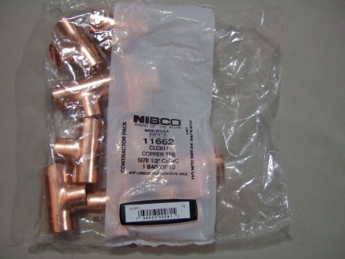 1 package of 10 - nibco # clc611 copper tees 1/2&#034; cxcxc  plumbing new for sale